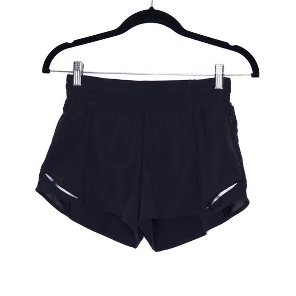 LULULEMON Hotty Hot Short High Rise 2.5" Black Brief Lined Running Women's 6 - Picture 1 of 9
